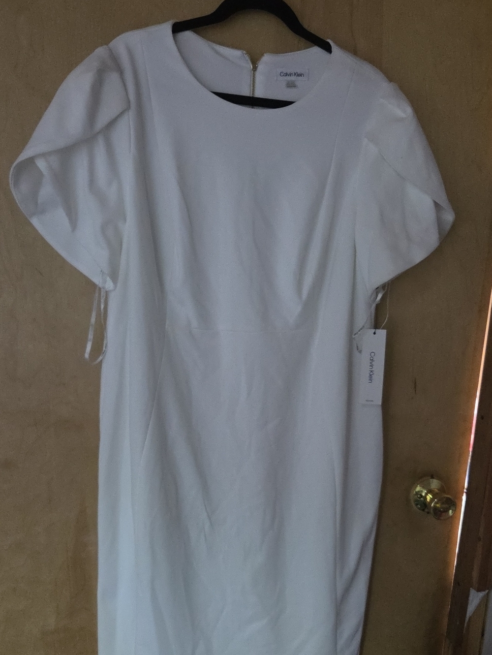 Calvin Klein Ivory Short Puff Sleeve Tunic Top